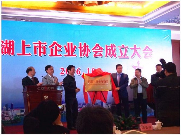 公司董事长当选“芜湖上市企业协会”首任会长